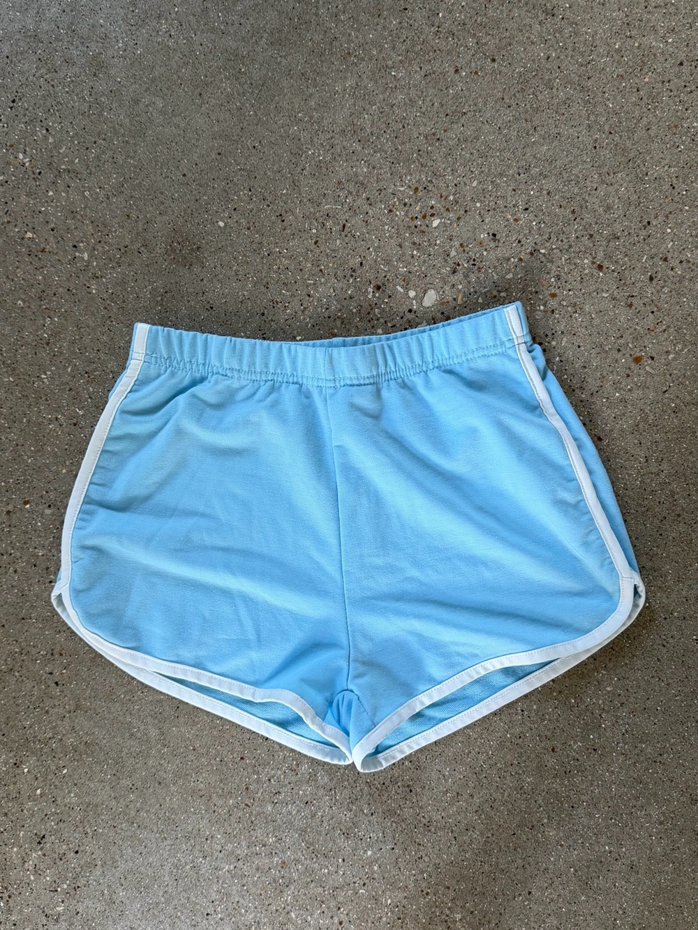 SHEIN Light Blue Athletic Shorts with White Trim